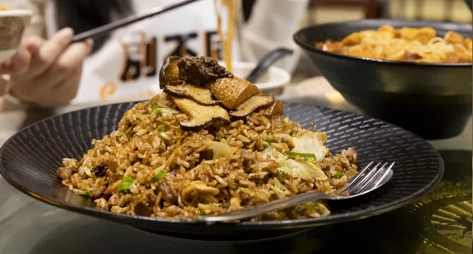 bowl of fried rice also known as nasi goreng