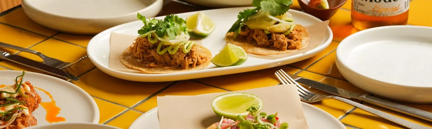 Plates of modern mexican at BAJA