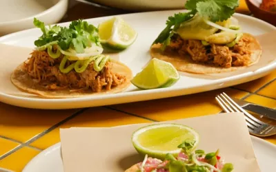 Plates of modern mexican at BAJA