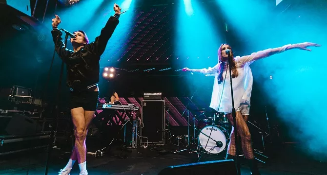 BigSound by night with Confidence Man performing on stage