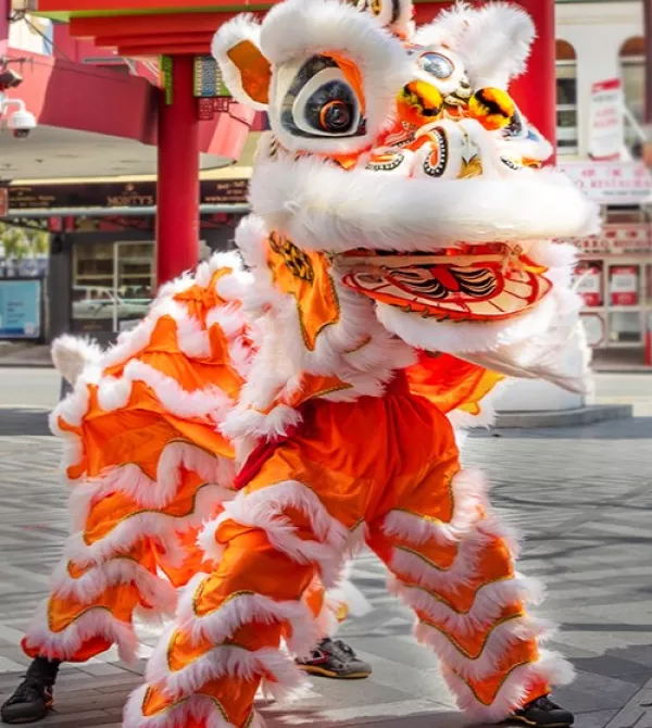 2 traditional Chinese lion dances