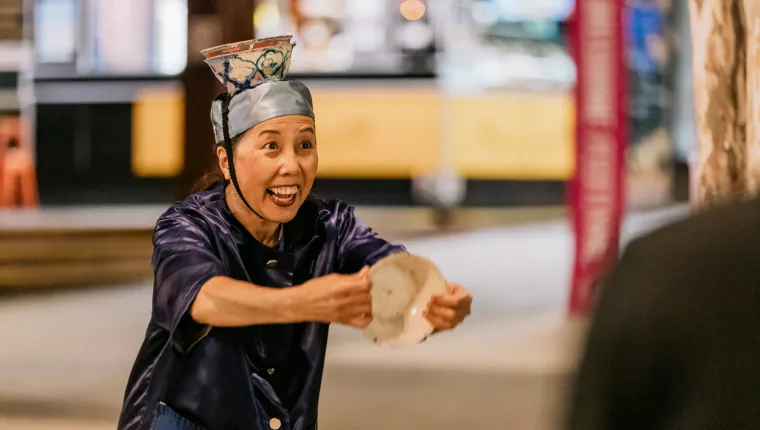 Grandma Yen comedy roving performer 