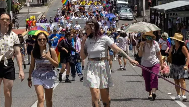 Pride Rally down Brunswick Street